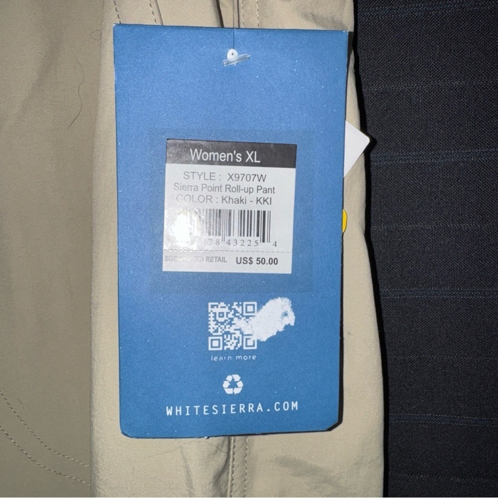 NWT White Sierra Roll Up Tan Khaki Hiking Performance Pant Women’s XL Gorpcore - Picture 9 of 15